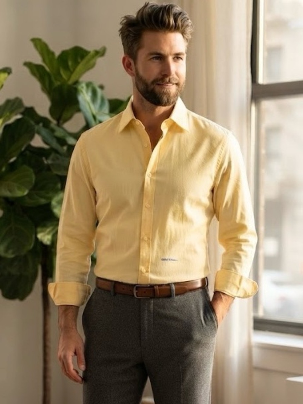 DSquared2 RARE Yellow "I Have a Dream..." Button-Down Shirt Luxury Italy Cotton